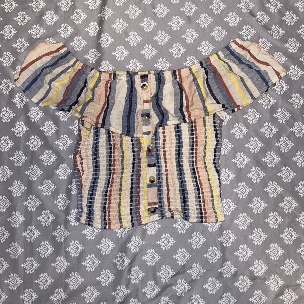 Striped Off the Shoulder Blouse